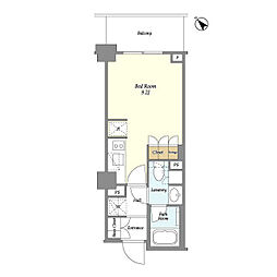 ウィルテラス滝野川 1階ワンルームの間取り