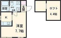 名古屋市営東山線 本山駅 徒歩5分の賃貸アパート 1階1Kの間取り