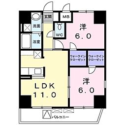 サンガーデン 2LDKの間取図画像