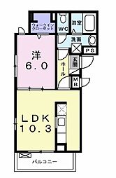 JR東海道本線 沼津駅 徒歩12分の賃貸アパート 2階1LDKの間取り