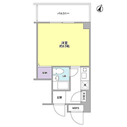 ベイグリッド潮見 5階ワンルームの間取り