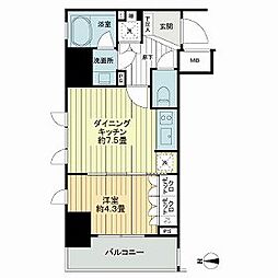 JR総武線 浅草橋駅 徒歩9分の賃貸マンション 8階1DKの間取り