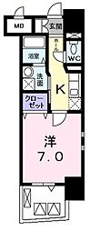 スカイガーデンタワー 1Kの間取図画像