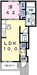 フォンターナ・カリーノ 1LDKの間取図画像