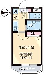 ルーチェ中野中央 1Kの間取図画像