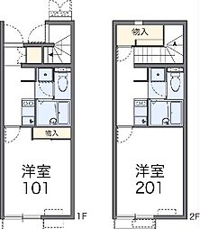 レオネクストエクセル3 1Kの間取図画像