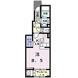 ドルフ ワンルームの間取図画像