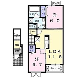 カーサアニュー 2LDKの間取図画像
