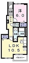 スカイマーク 1階1LDKの間取り