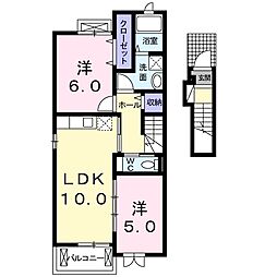 グランデ 2LDKの間取図画像