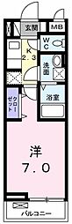アンシャンテ 1Kの間取図画像