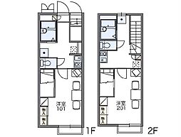 レオパレスCOMFORT 1Kの間取図画像