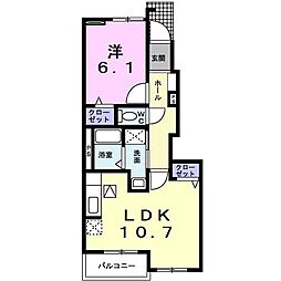 アンシャンテ 1LDKの間取図画像