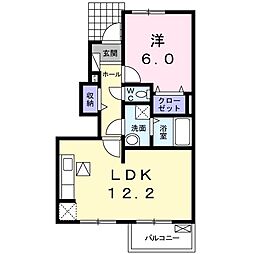 アバンツァート 1階1LDKの間取り