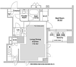 コンフォリア日本橋人形町イースト 3階1LDKの間取り