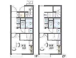 レオパレスディアコートA 1Kの間取図画像