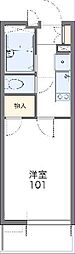 レオパレスD 1Kの間取図画像