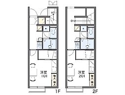 レオパレスアムールIII 1階1Kの間取り