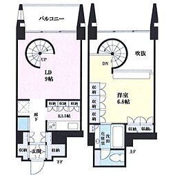 都営三田線 芝公園駅 徒歩5分の賃貸マンション 7階1LDKの間取り