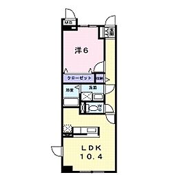 オープン・ベルズ 1LDKの間取図画像