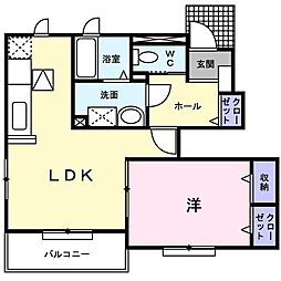 ショコラ2 1LDKの間取図画像