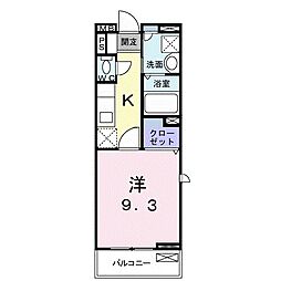 カーサ・アリエッタ 1Kの間取図画像