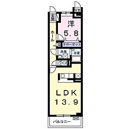 プリムローズ 2階1LDKの間取り