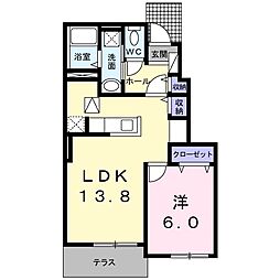 ベルフルールC 1LDKの間取図画像