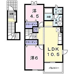サラスワティB 2LDKの間取図画像