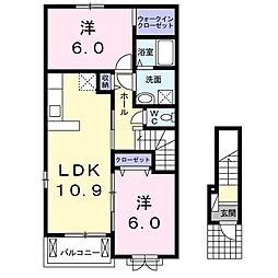 ヴェレーロB 2LDKの間取図画像