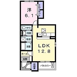 ボヌールパレス2 1LDKの間取図画像