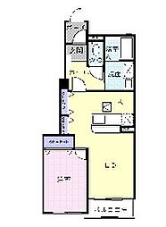 ＭスクウェアＡ 1階1LDKの間取り