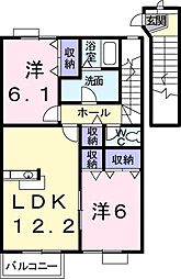 メゾン・ソリアード 2LDKの間取図画像