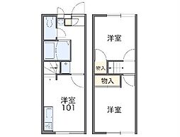 レオパレスアイビス 2DKの間取図画像