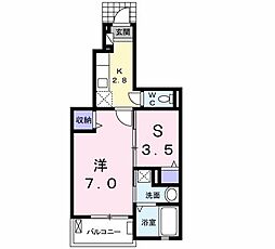 クレア 1SKの間取図画像