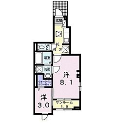 メゾン・Ｙ 1階2Kの間取り