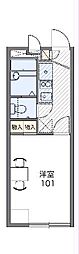 レオパレスベルフローラ1 1Kの間取図画像