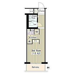 ラフィーヌ芝公園 3階ワンルームの間取り