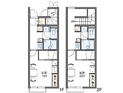 レオパレスパレスマンション5 1Kの間取図画像
