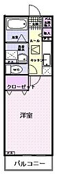 メゾン・ドK&B 1Kの間取図画像
