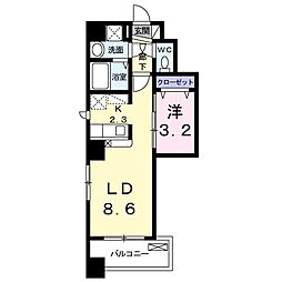 ボヌール高砂 1LDKの間取図画像