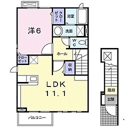 ポルテレーヴ 1LDKの間取図画像