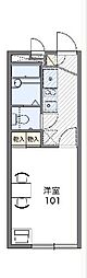 レオパレスベルフローラI 1階1Kの間取り