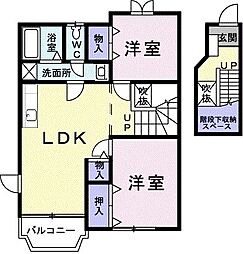 エスポワール 2LDKの間取図画像