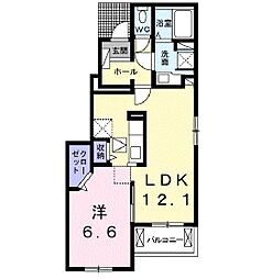 マーベラスＡ 1階1LDKの間取り