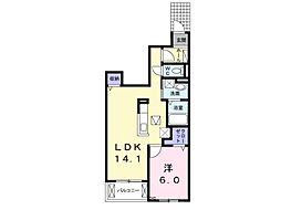 プラシード1 1LDKの間取図画像