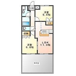 フレンドハウス 1階2LDKの間取り