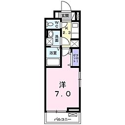パルシャス二の宮 1Kの間取図画像