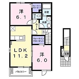 ラルーチェA 2LDKの間取図画像