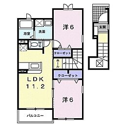 サンライフ 2LDKの間取図画像